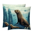 thumbnail image 1 of Sea Lion Pillow Covers Inserts Set with Unique Patterns - 16x16, 18x18, 20x20 Inches - 2 Pack Decorative Throw Pillow Covers for Home Decor and More, 1 of 6