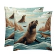 thumbnail image 1 of Sea Lion Pillow Covers Sets - Decorative Pillows for Bed and Couch - Unique Patterns - Available in 16x16, 18x18, and 20x20 Inches - Set of 2 for Any Occasion, 1 of 6