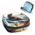thumbnail image 1 of Sea Lion Sanitary Napkin Bag Pouch with Zipper, Period Purse Large Pouch with Zipper for Women, Velvet, Sponge, Oxford Cloth Material, 1 of 6