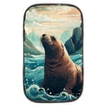 thumbnail image 1 of Sea Lion Soft Furry Printed Car Armrest Cover 12.5x8.2 Inch Comfortable Armrest Pad, 1 of 6