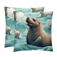 thumbnail image 1 of Sea Lion Throw Pillow Covers Set of 2 with Unique Patterns | Chair Pillow Covers in 16x16, 18x18, 20x20 inches | Pillow Inserts Included |for Every Occasion, 1 of 6