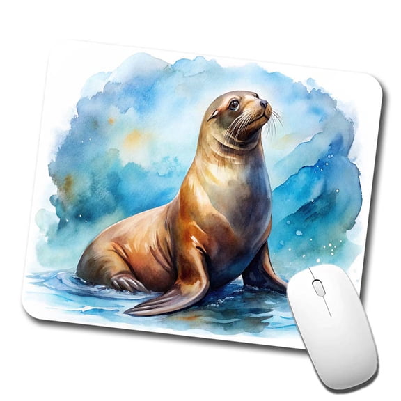 Sea Lion Watercolor Mouse Pad Low Profile Gaming Mat