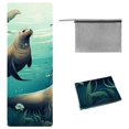 thumbnail image 1 of Sea Lion Yoga Towel, Storage Bag, 72.8"x26.8" - Suitable for Yoga, Pilates, Fitness, Gym Towel, Yoga Mat Towel, Yoga Blankets Included, 1 of 6