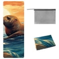 thumbnail image 1 of Sea Lion Yoga Towel with Storage Bag, 72.8"x26.8", Suitable for Yoga, Pilates, Fitness, Gym Towel, 1 of 6
