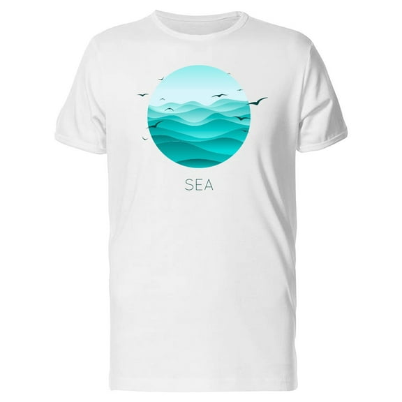 Sea Logo With Seagulls T-Shirt Men -Image by Shutterstock, Male Small
