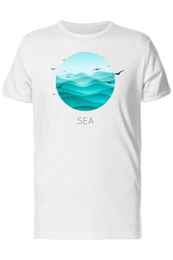 Sea Logo With Seagulls T-Shirt Men -Image by Shutterstock, Male x-Large