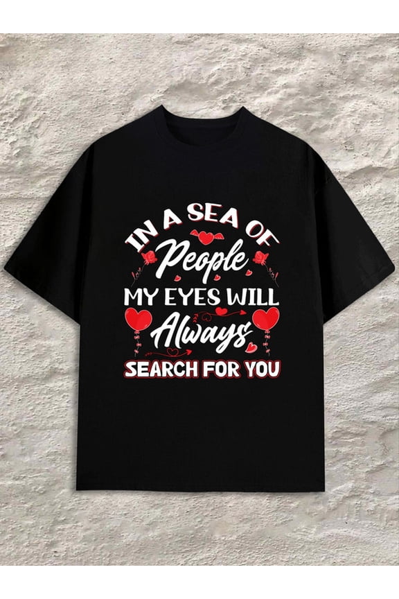 Sea of Love mens black Spring and summer clothing Classic Unisex Shirt Graphic Tee tshirts Unique Design Unisex Shirt Printed tshirts Fashion Unisex Shirt Cotton tshirts