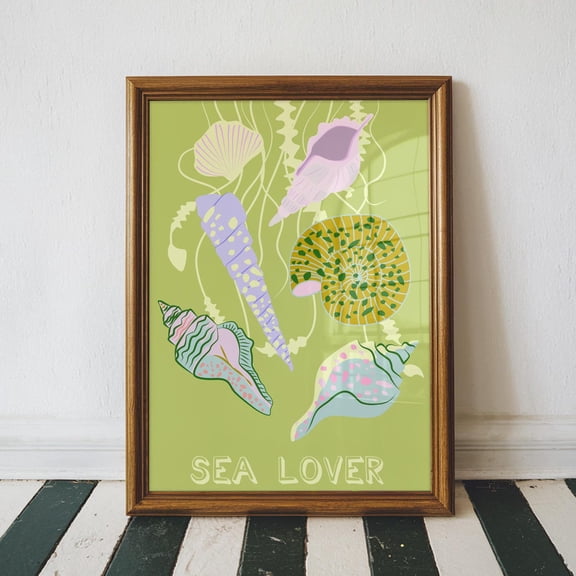 Sea Lover Poster, Beach House Home Decor, Minimal Wall Art, Aesthetic Decor, Ocean Lover Wall Decor,, Unframed Poster Size 8x12