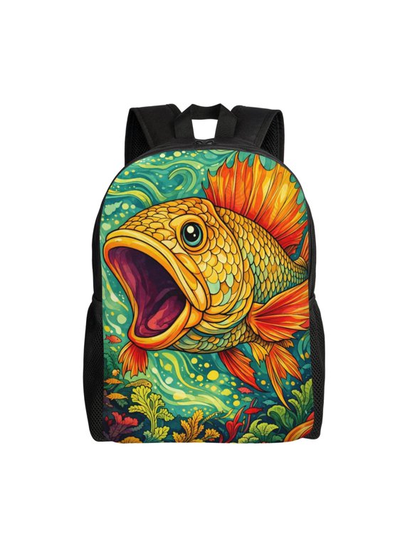 Sea Lovers Fish Backpack Full Front Print Travel Laptop Bag for Men and Women