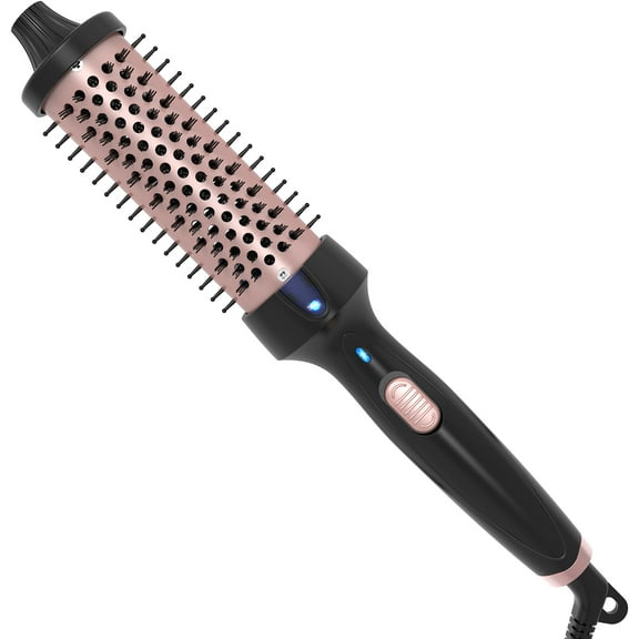 Sea-Maid 1.5 inch Curling Iron Brush 11/4 inch Thermal Brush Dual Voltage Curling Iron for Traveling on Long, Medium Hair,Black