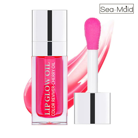 Sea-Maid Lip Gloss Hydrating Lip Oil Non-Sticky Formula Subtle Shine with Tinted Sheer Color Liquid Lipstick Locks In Moisture,Cherry