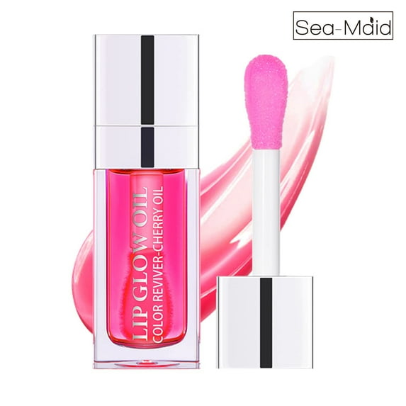 Sea-Maid Lip Gloss Hydrating Lip Oil Non-Sticky Formula Subtle Shine with Tinted Sheer Color Liquid Lipstick Locks In Moisture,Raspberry