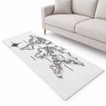 Sea Map Runner Rug 2.6'x10', Vintage Black White Nautical Travel World ...