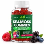 Sea Moss 3,000MG Gummies with Bladderwrack and Burdock Root - Gluten-Free, Vegan - 60 Gummies