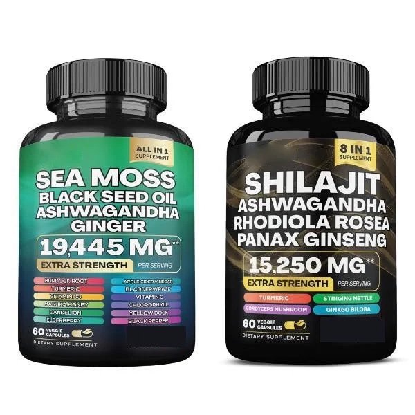 Sea Moss Bundle Black Seed Oil Multivitamin & Shilajit 8in1