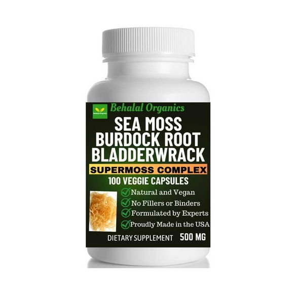 Sea Moss Burdock Root & Bladderwrack - NO FILLERS- Dr Sebi inspired 100 capsules