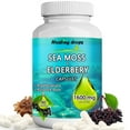 thumbnail image 1 of Sea Moss Capsules Elderberry Capsules / Bladderwrack / Burdock Root – Keto Alkaline Non-GMO Diet - Raw Organic Wildcrafted Sun-Dried Seamoss Gel Powder, 1 of 7