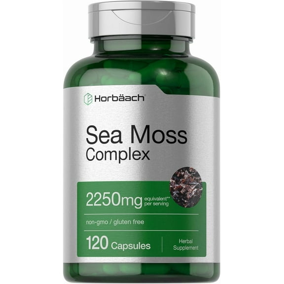 Sea Moss Complex Capsules | 2250mg | 120 Count for Men and Women | by Horbaach