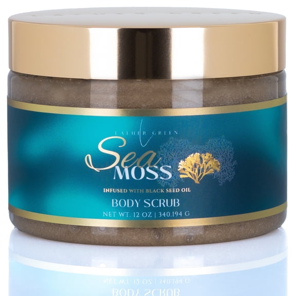 Sea Moss Exfoliating Body Scrub, Deep Cleansing, Mineral Rich for Soft Skin & Elasticity by LatherGreen