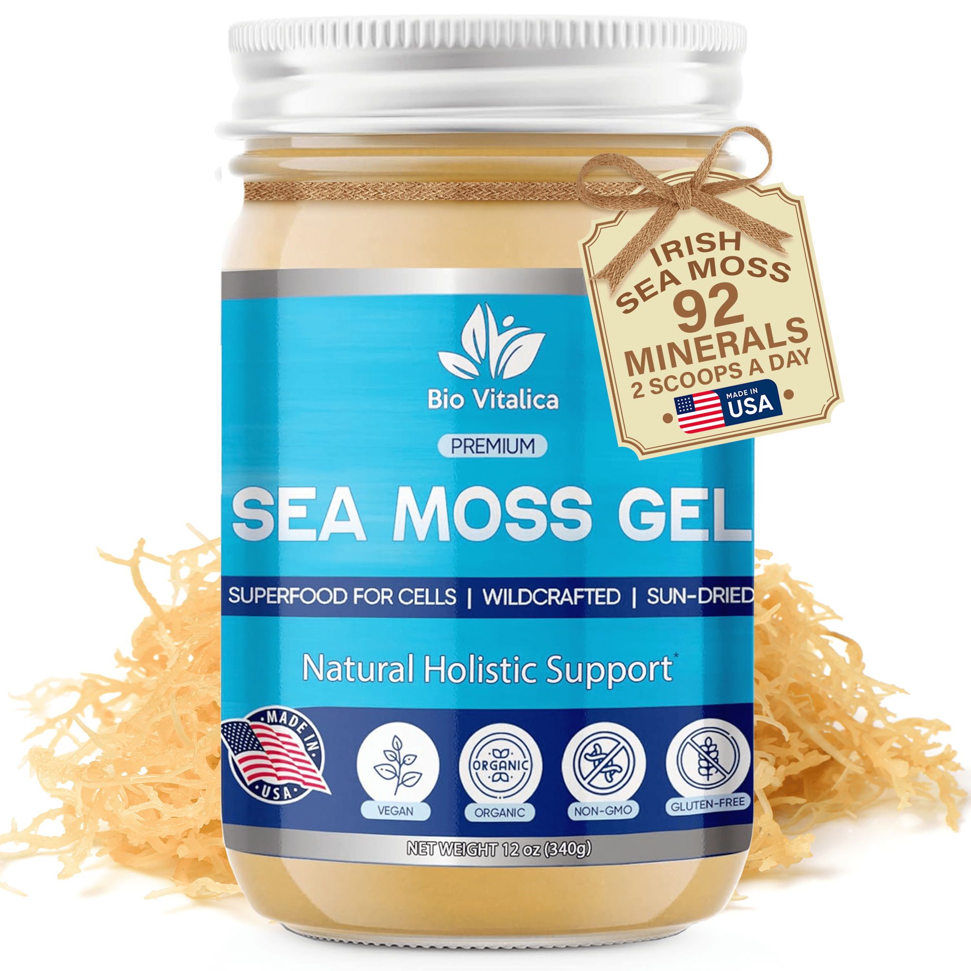 BioVItalica Sea Moss Gel - Vegan Superfood, Rich in Minerals, Proteins ...