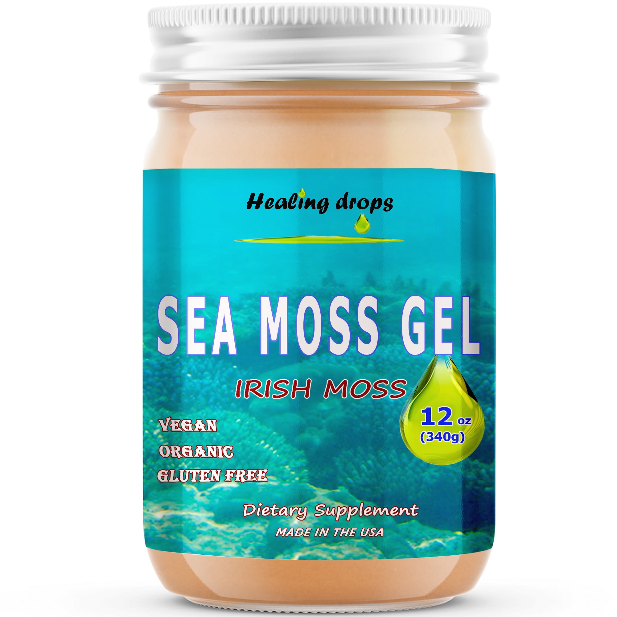 Sea Moss Gel - Irish Sea Moss - Raw Organic Wildcrafted Sun-Dried Seamoss Gel &ndash; Alkaline Keto Vegan Non-GMO Diet &ndash; Thyroid Skin Detox by Healing
