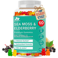 thumbnail image 1 of Sea Moss Gummies Elderberry Biovitalica - Vitamin C D + Zinc - Irish Seamoss Vegan Gummy with Sea Moss Gel & Powder for Immunity Detox Dietary Supplement, 1 of 10