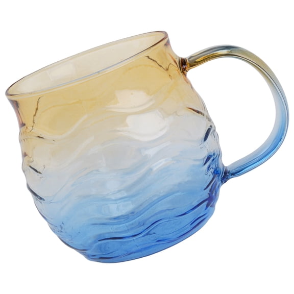 Sea Mug, Handblown Glass Mug Cup, Unique Textured Beach Theme Mug for Tea, Wine, Handcrafted Sea Inspired Drinkware Gift