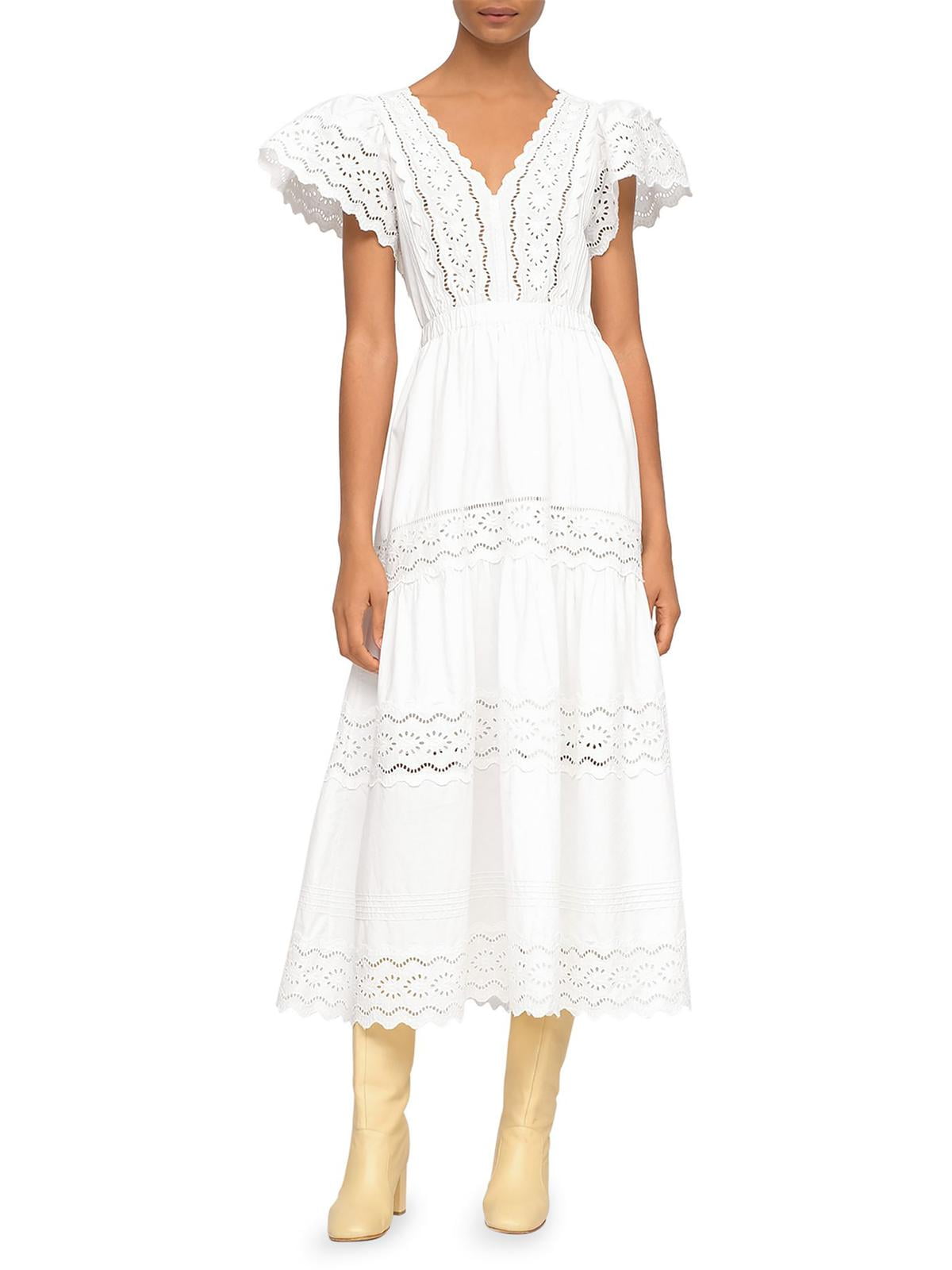 Sea New York Kiara embroidered midi dress - White