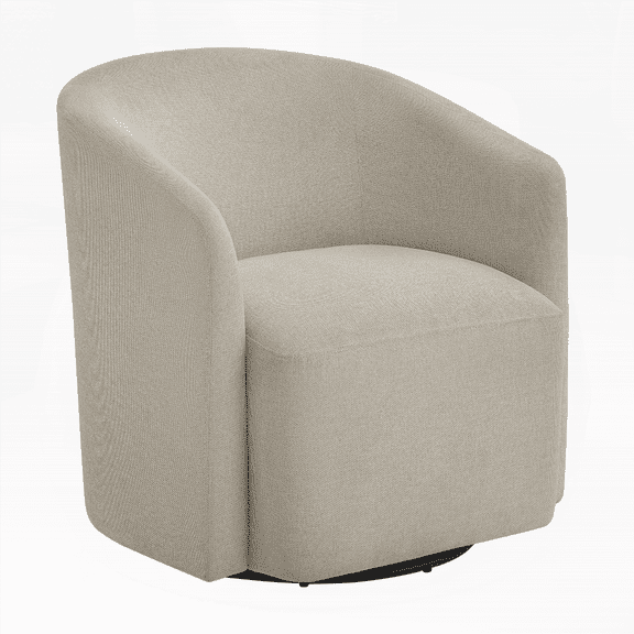 Sea Oat Swivel Barrel Chair - 1-Piece with Solid Wood Frame and Non-Slip Pads