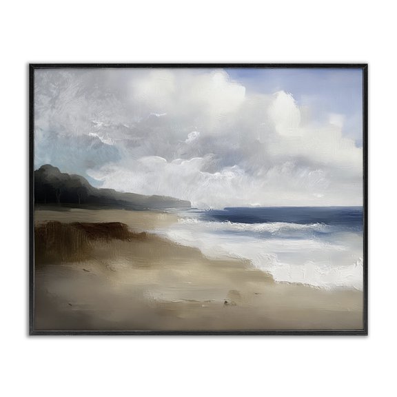 Stupell Industries Sea Of Sighs Landscape Black Framed Giclee Art, design by Annabelle Hall, 11 x 14
