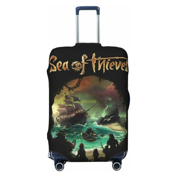 Sea Of Thieves Luggage Cover Approved Travel Suitcase Protector Elastic Washable Baggage Covers For 22-24 Inch Luggage