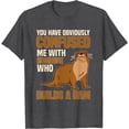 thumbnail image 1 of Sea Otter Builds Dam Animal Mammal Funny Softstyle Unisex T-Shirt,Dark Heather Grey Color,Size M, 1 of 5