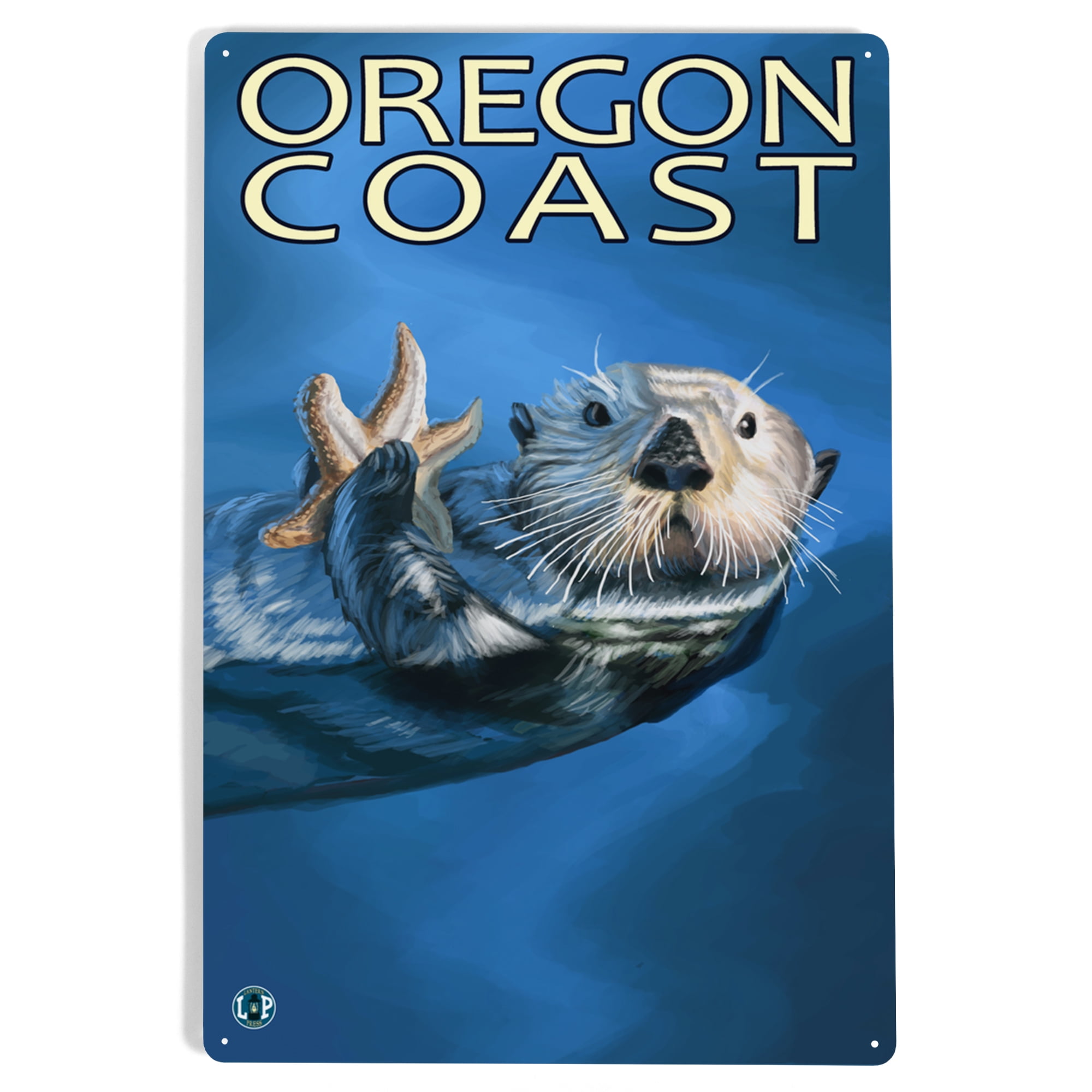 Sea Otter, Oregon Coast (12x18 Aluminum Art, Indoor Outdoor Metal Sign