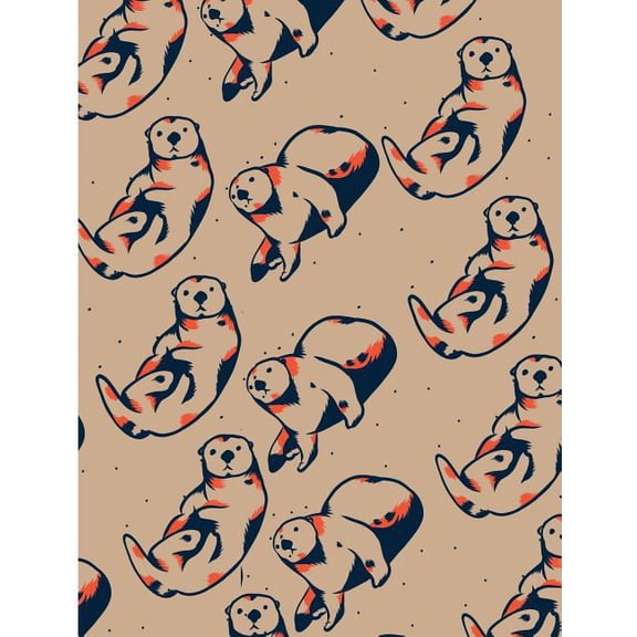 Sea Otter Patterns: Cute Otter College Ruled Line Notebook (Paperback)