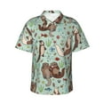 thumbnail image 1 of Sea Otters Hawaiian Shirts For Men, Summer Short-Sleeve Relaxed-Fit Button-Down Shirts Small, 1 of 9