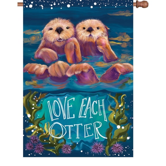Sea Otters Love Each Otter House Flag