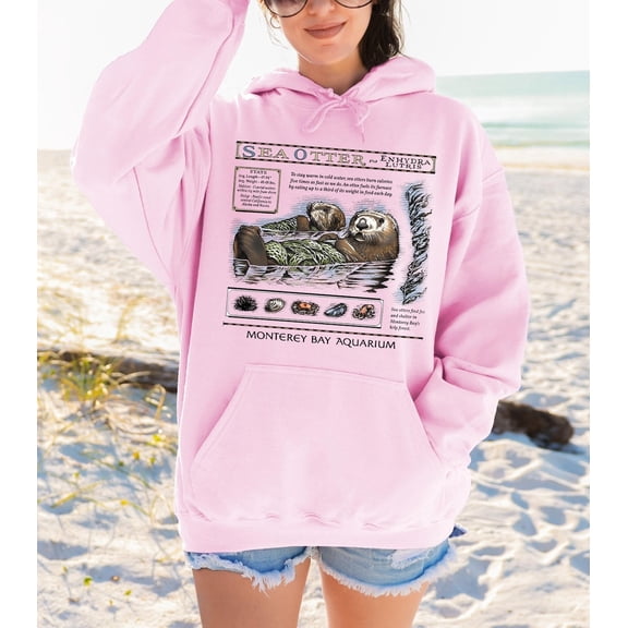Sea Otters Monterey Bay Aquarium Hoodie, Vintage Sea Otter Lovers Music Fan Hoodie, Unisex Adult Casual Everyday Wear SIZE S-4XL