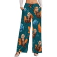 thumbnail image 1 of Sea Otters Swim Playful Ocean Pattern Women's Casual Wide Leg Pants Comfort Pockets Elastic Waist Loose Fit Pants, 1 of 7