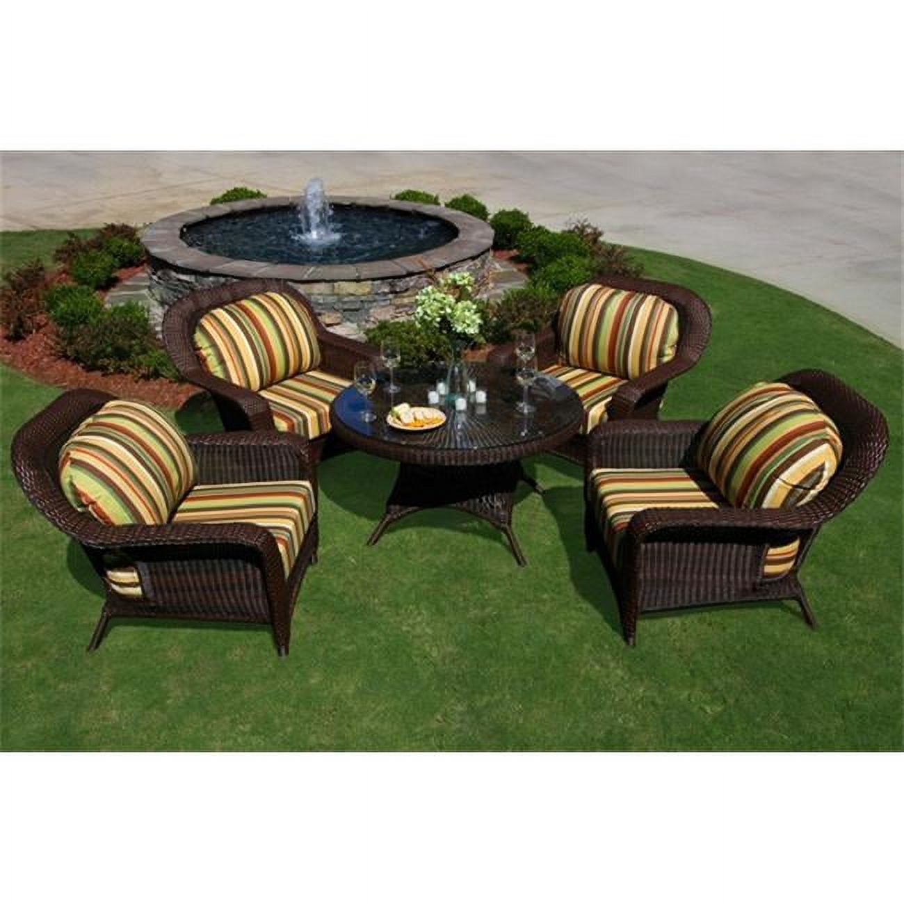 Sea Pines 5 Piece Conversation Table Set - Walmart.com