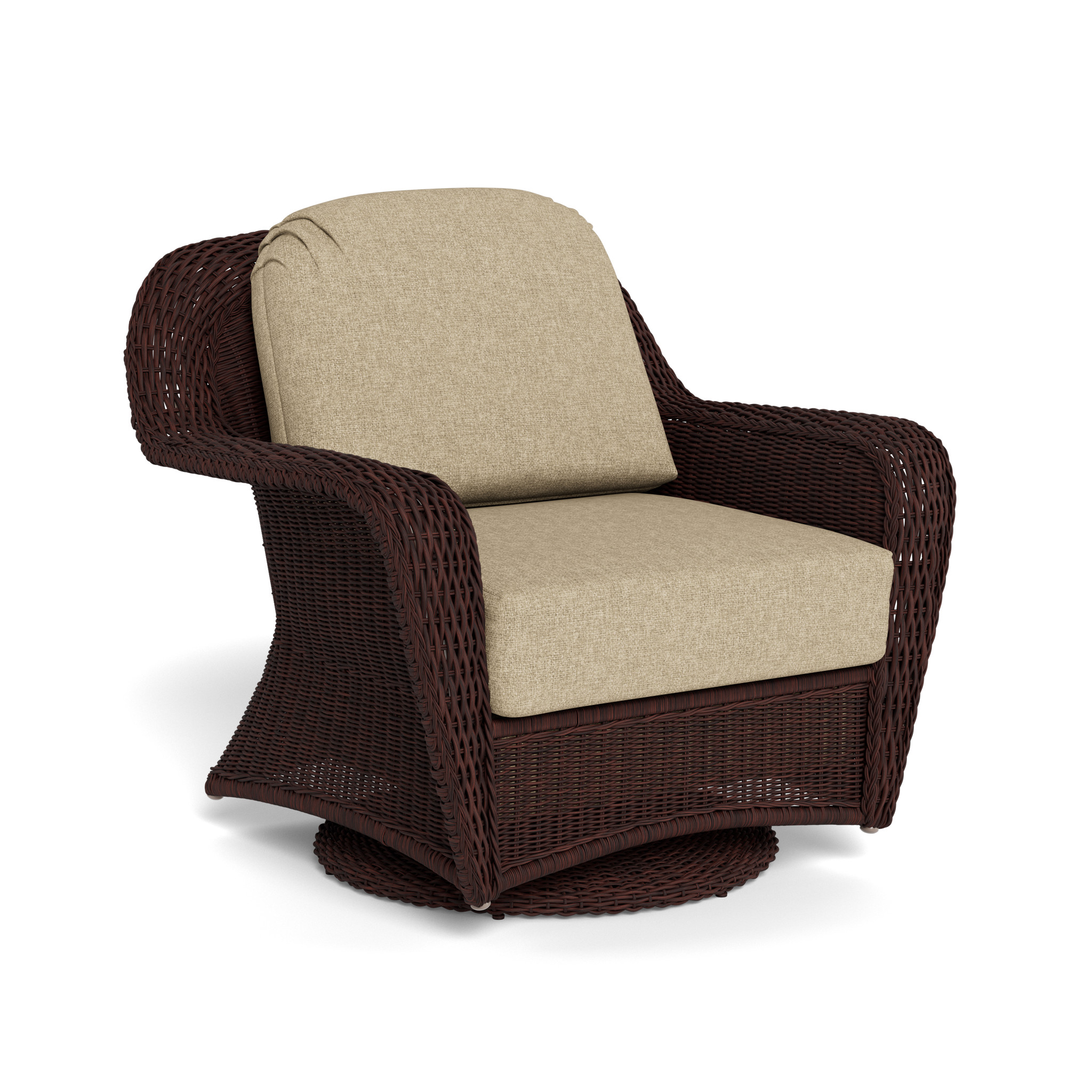 Sea Pines Swivel Glider Club Chair, Java, Canvas Natural - image 1 of 5