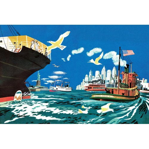 "Sea Port" Painting Print on Wrapped Canvas