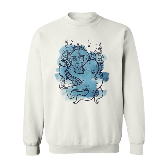 Sea Princess And Octopus Sweatshirt Men -Image by Shutterstock, Male Medium