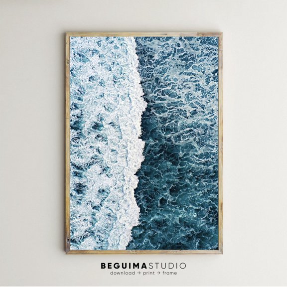 Sea Prints,Ocean Wall Art,Color Photography,,Waves,Rough Sea,Home Decor,Picture,Photo,Landscape,Poster,,, Unframed Paper Print