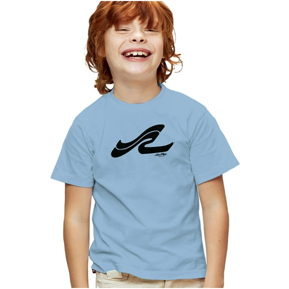 Sea Ray Black Wave Kids T Shirt for Youth Boys and Girls, Light Blue, Large