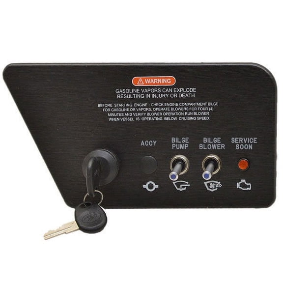 Sea Ray Boat Ignition Switch Panel 2150157 | 4-Position Black Plastic