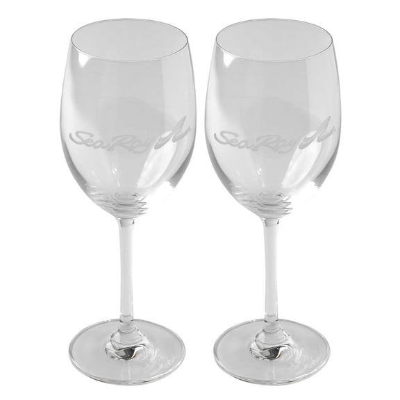 Sea Ray Etched Logo Wine Glass Set, Set of Two 16 oz. Glasses SEA-62001