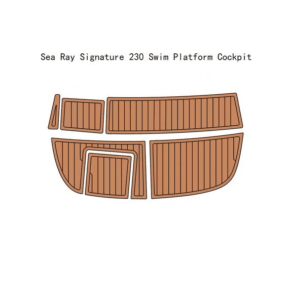 Sea Ray Signature 230 Swim Platform Pad Boat EVA Foam Faux Teak Deck Floor Mat