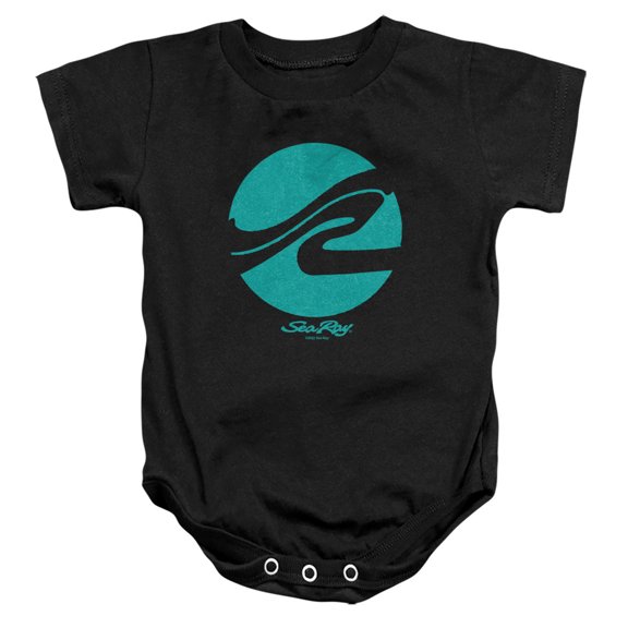 Sea Ray Wave Circle Unisex Infant Snap Suit for Baby, Black, Medium