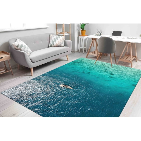 Sea Rug, Office Decor Rug, View Rugs, Accent Rug, Coastal Decor Rug, 3D Printeds Rug, Ocean Rugs, Gift For Him Rug, Gift For The Home Rug, 5.9'x9.2' - 180x280 cm