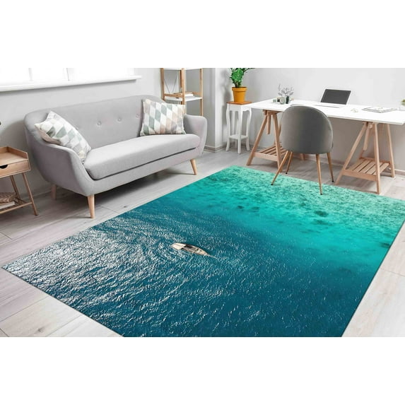 Sea Rug, Office Decor Rug, View Rugs, Accent Rug, Coastal Decor Rug, 3D Printeds Rug, Ocean Rugs, Gift For Him Rug, Gift For The Home Rug, 5.9'x9.2' - 180x280 cm